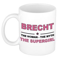 Naam cadeau mok/ beker Brecht The woman, The myth the supergirl 300 ml   -