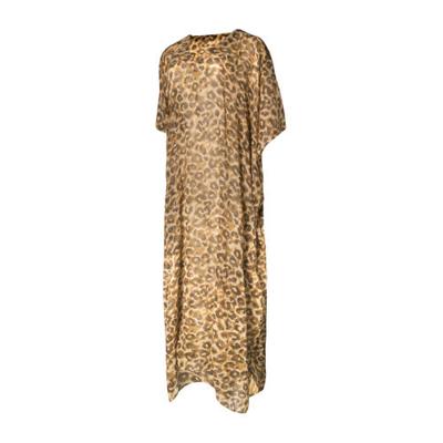 Barts semi-transparante kaftan Kribi met panterprint bruin