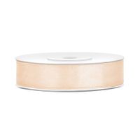 1x Creme satijnlint rollen 1,2 cm x 25 meter cadeaulint verpakkingsmateriaal   -