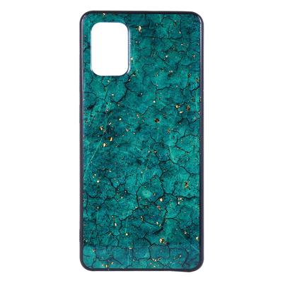 Shop4 - Samsung Galaxy S20 Plus Hoesje - Zachte Back Case Marmer en Goud Flakes Groen