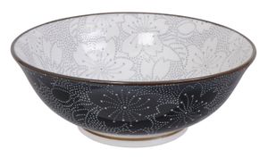 Tokyo Design Studio - Mixed Bowls - Zwart/Grijze Kom - Sakura - 19.7 x 7cm 1000ml