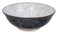 Tokyo Design Studio - Mixed Bowls - Zwart/Grijze Kom - Sakura - 19.7 x 7cm 1000ml - thumbnail