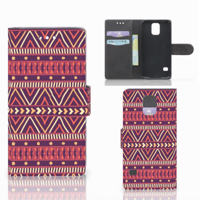 Samsung Galaxy S5 | S5 Neo Telefoon Hoesje Aztec Paars Samsung Galaxy S5 | S5 Neo Telefoon Hoesje Aztec Paars