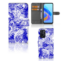 Telefoonhoesje met Naam OPPO A76 | A96 Angel Skull Blauw - thumbnail