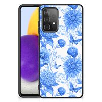 Bloemen Hoesje voor Samsung Galaxy A72 (5G/4G) Flowers Blue - thumbnail