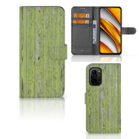 Poco F3 | Xiaomi Mi 11i Book Style Case Green Wood - thumbnail