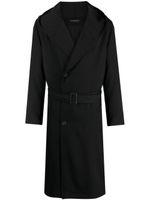 Yohji Yamamoto trench en laine à taille ceinturée - Noir