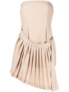 Rokh robe bustier à design plissé - Marron