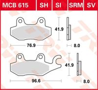 TRW Remblokken, en remschoenen voor de moto, MCB615SRM Sinter maxi scooter