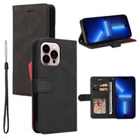 Bi-Color Series iPhone 14 Pro Max Wallet Case - Zwart