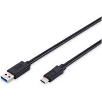 Digitus AK-300136-010-S 1m USB C USB A Mannelijk Mannelijk Zwart USB-kabel - thumbnail