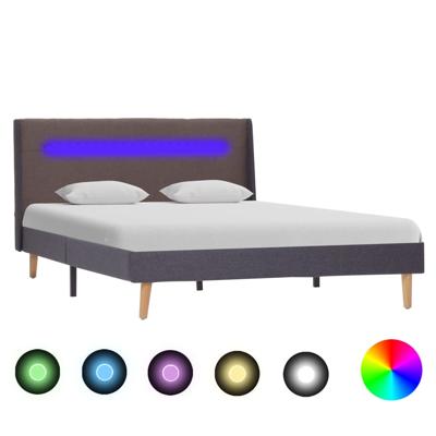vidaXL Bedframe met LED stof taupe 120x200 cm vidaXL Bedframe met LED stof taupe 120x200 cm