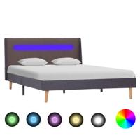 vidaXL Bedframe met LED stof taupe 120x200 cm