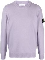 Stone Island pull en laine mélangée à patch Compass - Violet