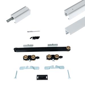 Xperta set 4m rail - Wit - wand z. vloerpl. - Enkele deur - Deurdikte 50-55mm - Dubbele softclose - opbouw