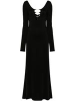 alice + olivia robe longue Kalena à découpes - Noir