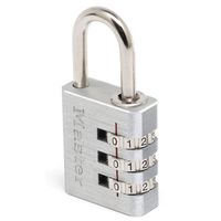 Masterlock 30mm - solid aluminium body with brushed metal finish - 24mm chrome pl - 7630EURD - thumbnail