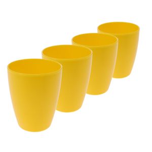 4x drinkbekers kunststof 340 ml geel