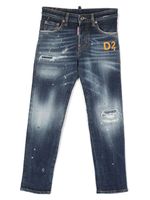 DSQUARED2 KIDS jean droit à logo imprimé - Bleu