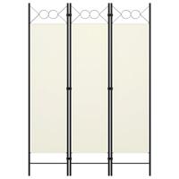 vidaXL Kamerscherm met 3 panelen 120x180 cm crèmewit