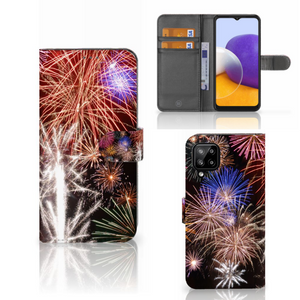 Samsung Galaxy A22 4G | M22 Wallet Case met Pasjes Vuurwerk