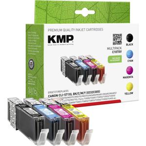 KMP Inktcartridge vervangt Canon CLI-571BK XL, CLI-571C XL, CLI-571M XL, CLI-571Y BL Compatibel Combipack Foto zwart, Cyaan, Magenta, Geel C107XV 1568,0050