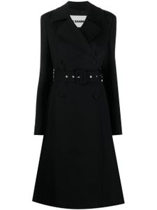 Jil Sander manteau boutonné à taille ceinturée - Noir