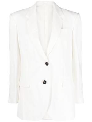 Brunello Cucinelli Blazer met enkele rij knopen en gekerfde revers - Wit