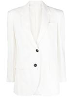 Brunello Cucinelli Blazer met enkele rij knopen en gekerfde revers - Wit