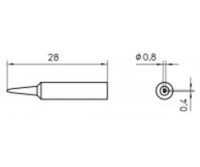 Weller XNT H Soldeerpunt Beitelvorm Grootte soldeerpunt 0.8 mm Lengte soldeerpunt: 28 mm Inhoud: 1 stuk(s) - thumbnail