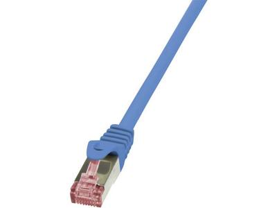 LogiLink CQ2036S RJ45 Netwerkkabel, patchkabel CAT 6 S/FTP 1.00 m Blauw Vlambestendig, Snagless 1 stuk(s)