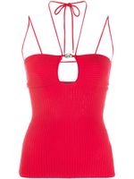 Blumarine haut nervuré à découpes - Rouge - thumbnail