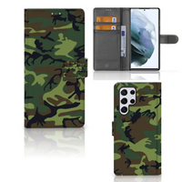 Samsung Galaxy S22 Ultra Telefoon Hoesje Army Dark - thumbnail