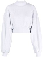 Alexander Wang sweat crop à col montant - Gris