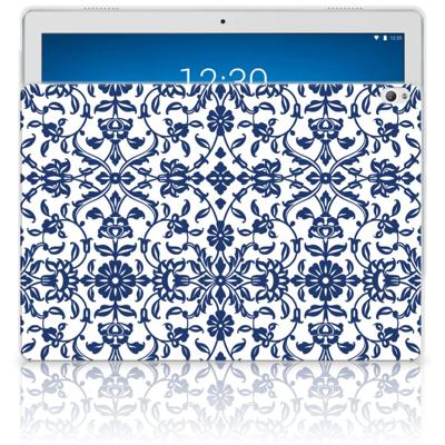 Lenovo Tab P10 Siliconen Hoesje Flower Blue Lenovo Tab P10 Siliconen Hoesje Flower Blue