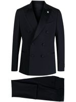 Lardini double-breasted wool suit - Bleu