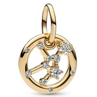 Pandora 762715C01 Hangbedel Maagd Zodiac zilver-zirconia goudkleurig-wit - thumbnail