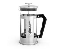 Bialetti Preziosa koffiepers, Franse persfilter voor koffie of thee, roestvrijstalen behuizing en container van borosilicaatglas, vaatwasmachinebestendig, 350 ml, voor 3 kopjes
