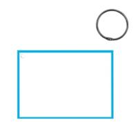 Verhaak flashcard met clipring blanco A7 papier wit/blauw 50 stuks