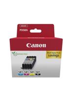 Canon CLI-581 Originele inktcartridges, Pack van 4 (zwart, cyaan, magenta, geel) - Multipack veiligheidskarton