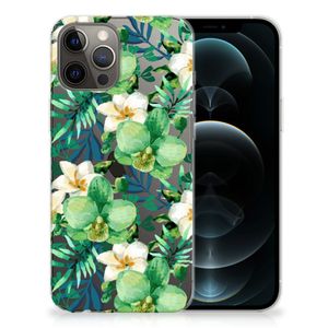 iPhone 12 Pro Max TPU Case Orchidee Groen