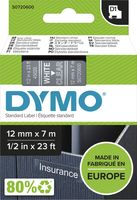 Dymo D1 tape 12 mm, wit op transparant - thumbnail