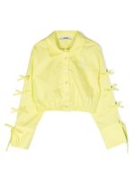 MSGM Kids blouse crop à détail de nœud - Jaune