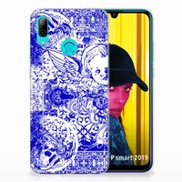 Silicone Back Case Huawei P Smart 2019 Angel Skull Blauw - thumbnail