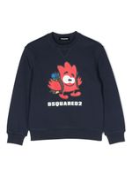 DSQUARED2 KIDS sweat en coton à imprimé graphique - Bleu - thumbnail