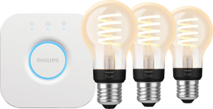 Philips Hue Filament White Ambiance Standaard 3-Pack + Bridge