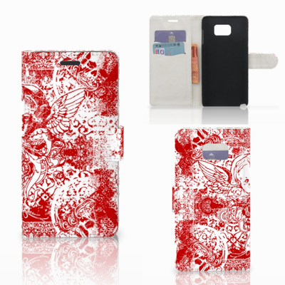 Telefoonhoesje met Naam Samsung Galaxy Note 5 Angel Skull Rood Telefoonhoesje met Naam Samsung Galaxy Note 5 Angel Skull Rood