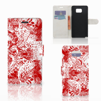 Telefoonhoesje met Naam Samsung Galaxy Note 5 Angel Skull Rood