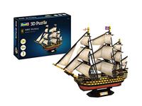 Revell 3D Puzzle 00171 HMS Victory, het vlaggenschip van Admiral Nelson in de zeeslag van Trafalgar De wereld in 3D ontdekken, knutselplezier voor jong en oud, gekleurd
