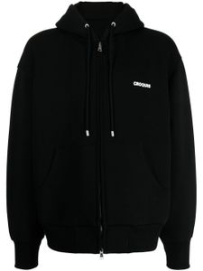 CROQUIS hoodie zippé à logo imprimé - Noir